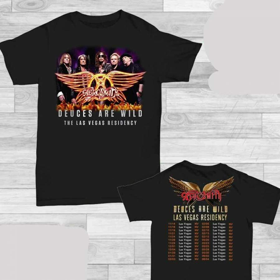 Aerosmith t Shirt Deuces are Wild Concert Tour 2019-2020 Las Vegas T-Shirt