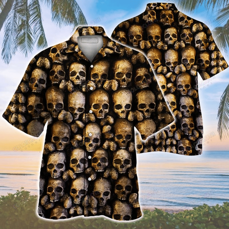 Many Skull Pattern Hawaii Shirt Ha42367