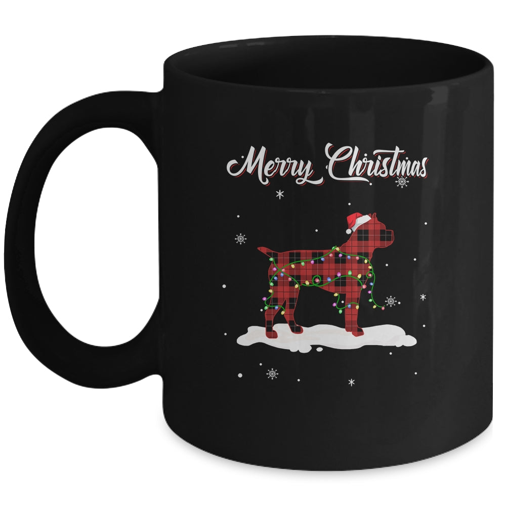 Boxer Christmas Red Plaid Dog Lover Pajama Family Gift Mug