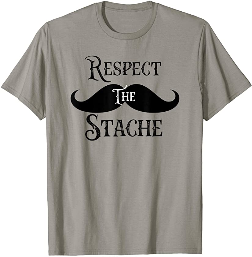 Vintage Retro Funny Mustache Respect the Stache Mustache T-Shirt