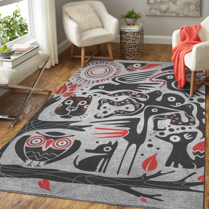 Indigenous style vector animals – Latin America Area Rug Carpet