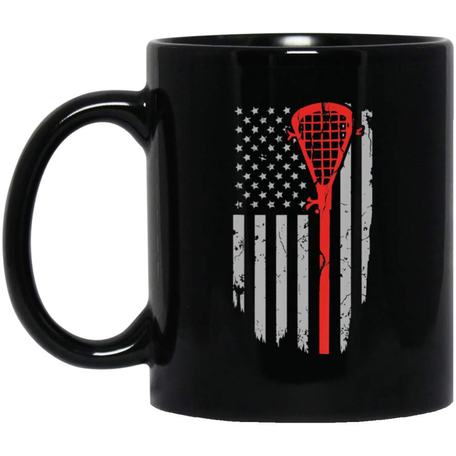 Vintage American Flag Lacrosse Usa Coffee Mug