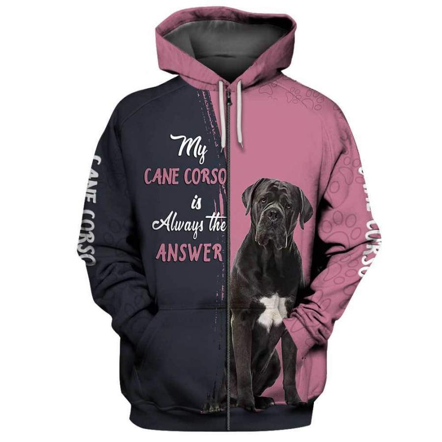 CANE CORSO Answer 3D Full Printing Zip Hoodie