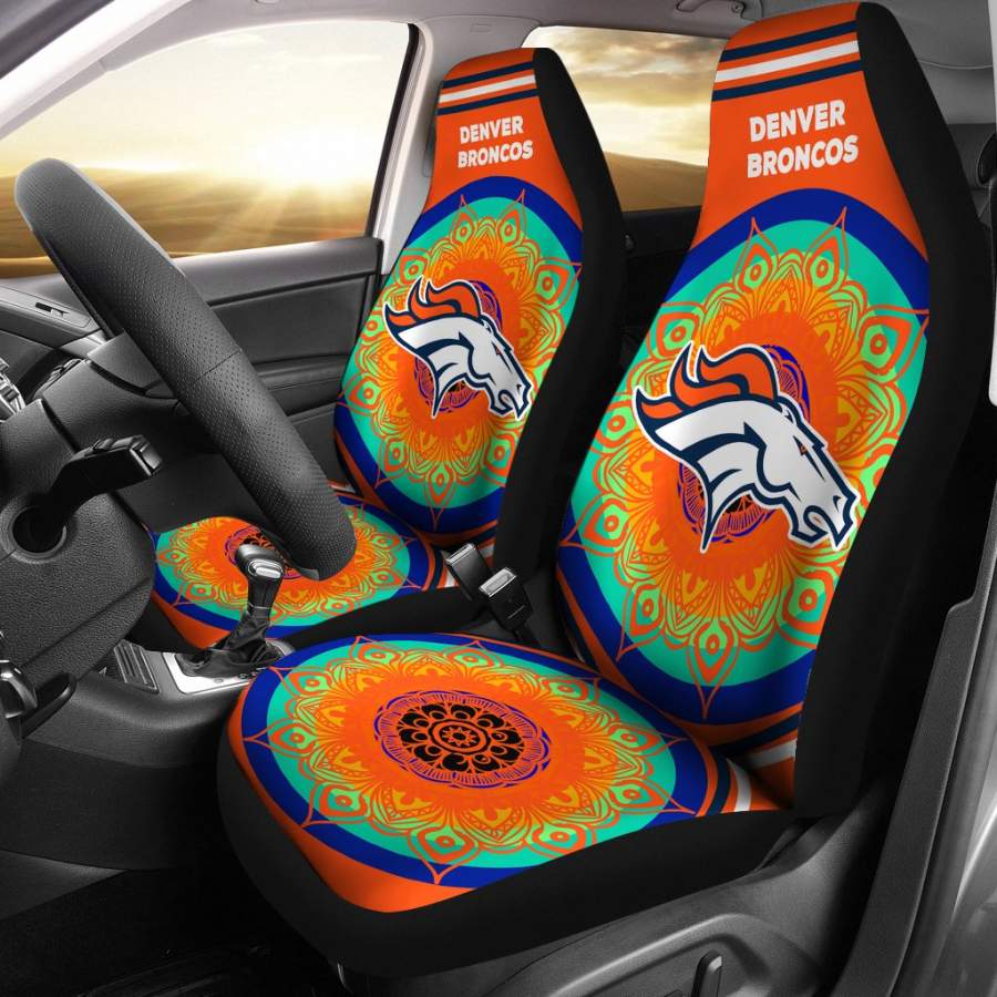 Unique Magical And Vibrant Denver Broncos Car Seat Covers