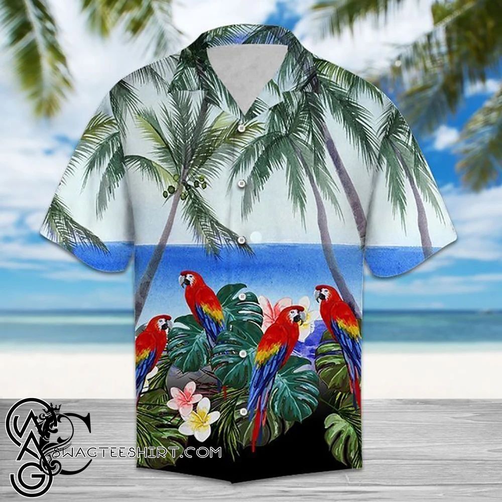 Beach Shirt Beach Hawaii Parrot Hawaiian Shirt- Chillicothemall