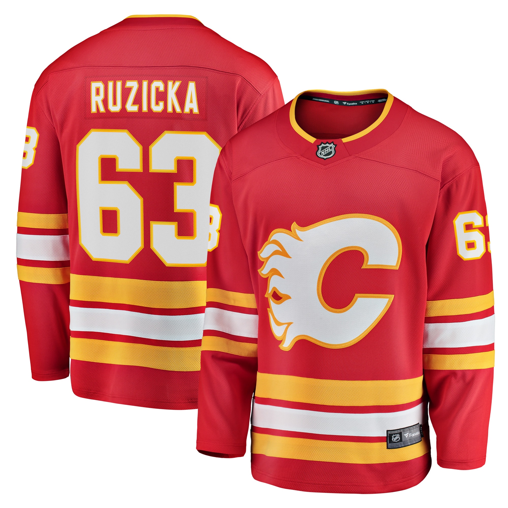 Adam Ruzicka Calgary Flames Branded Home Breakaway Player Jersey – Red