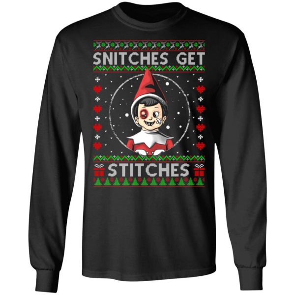 Snitches Get Stitches Christmas Pjs Kids Adults Ugly Sweater Shirt