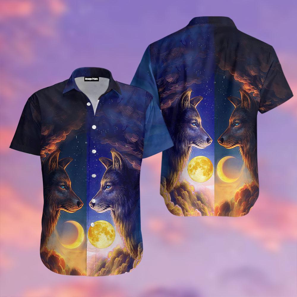 Moon And Sun Wolf Hawaii Shirt For Men Women Ha107397