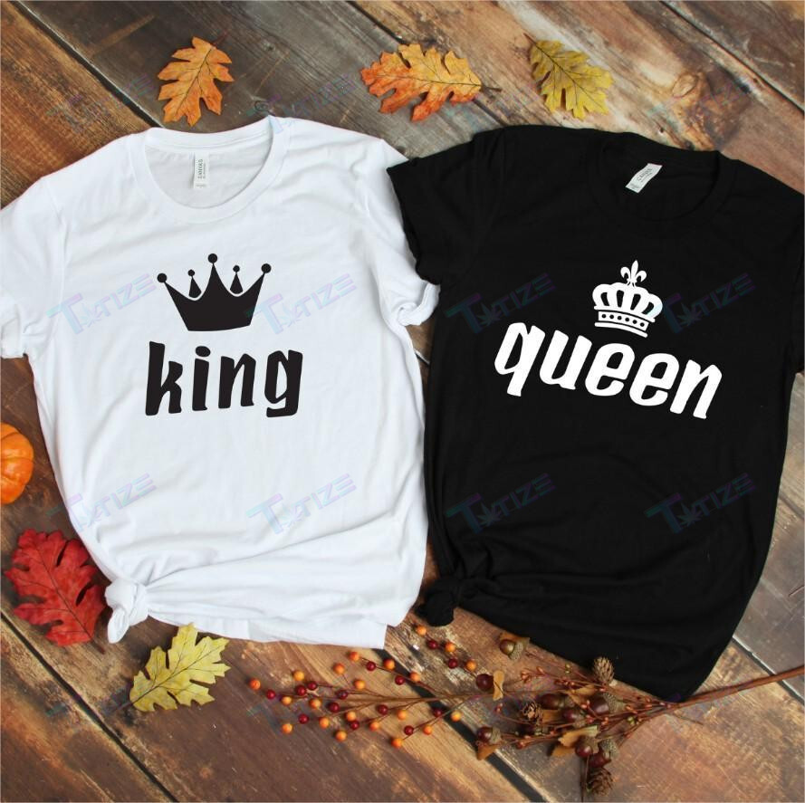 Couple Matching Shirts King & Queen Couple Gift Graphic Unisex T Shirt, Sweatshirt, Hoodie Size S – 5Xl