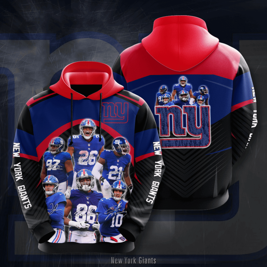 New York Giants No1349 Custom Hoodie 3D Jacket 3D Pullover Zip Hoodie Dqh3011