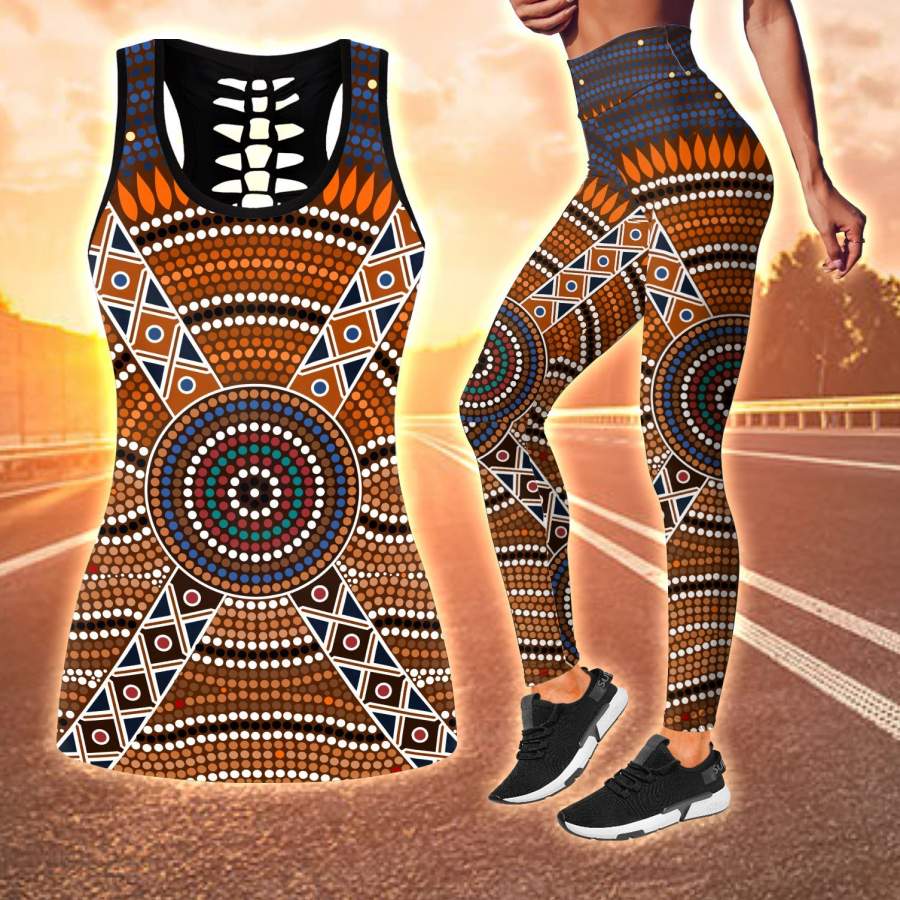 Aboriginal Australia Indigenous Painting Art Combo (Legging+Tank) TR2506205S