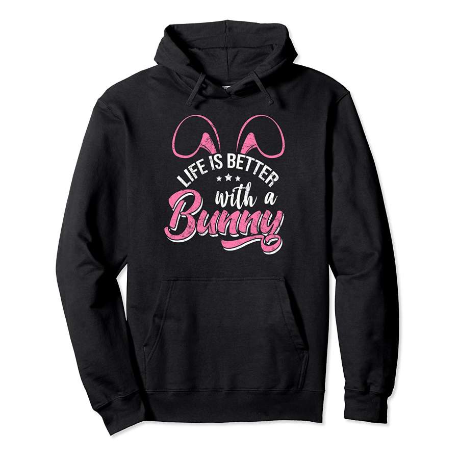 Life Is Better With A Bunny Rabbit Distressed Hoodie Unisex 3D All Over Print