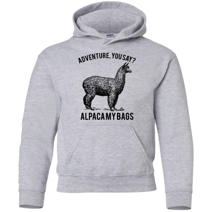 AGR adventure you say Alpaca My Bags Youth Pullover Hoodie