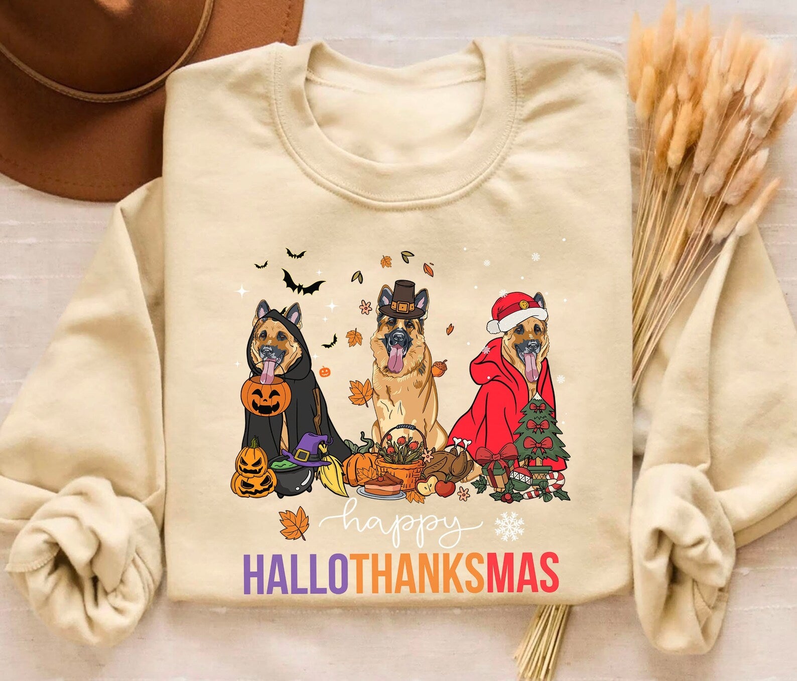 Hallothanksmas Sweatshirt Halloween 2D Crewneck Sweatshirt All Over Print Sweatshirt For Women Sweatshirt For Men Sws3626