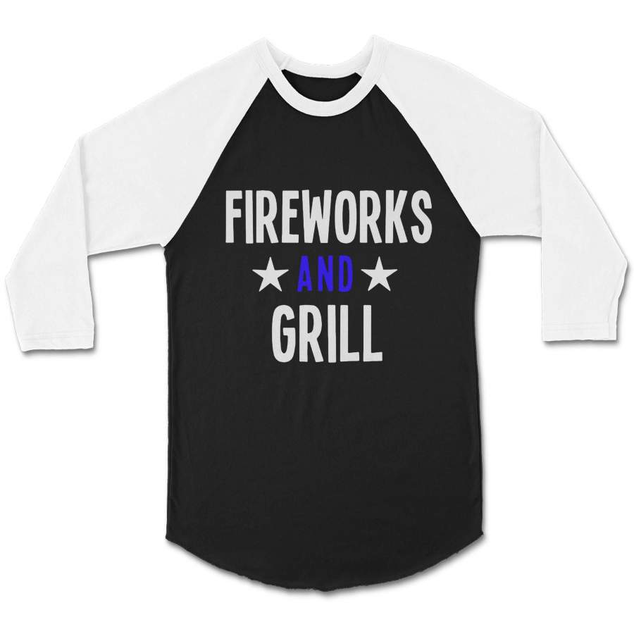 4th Of July 4th Fireworks Independence Day Summer CPY Unisex 3/4 Sleeve Baseball Tee T-Shirt