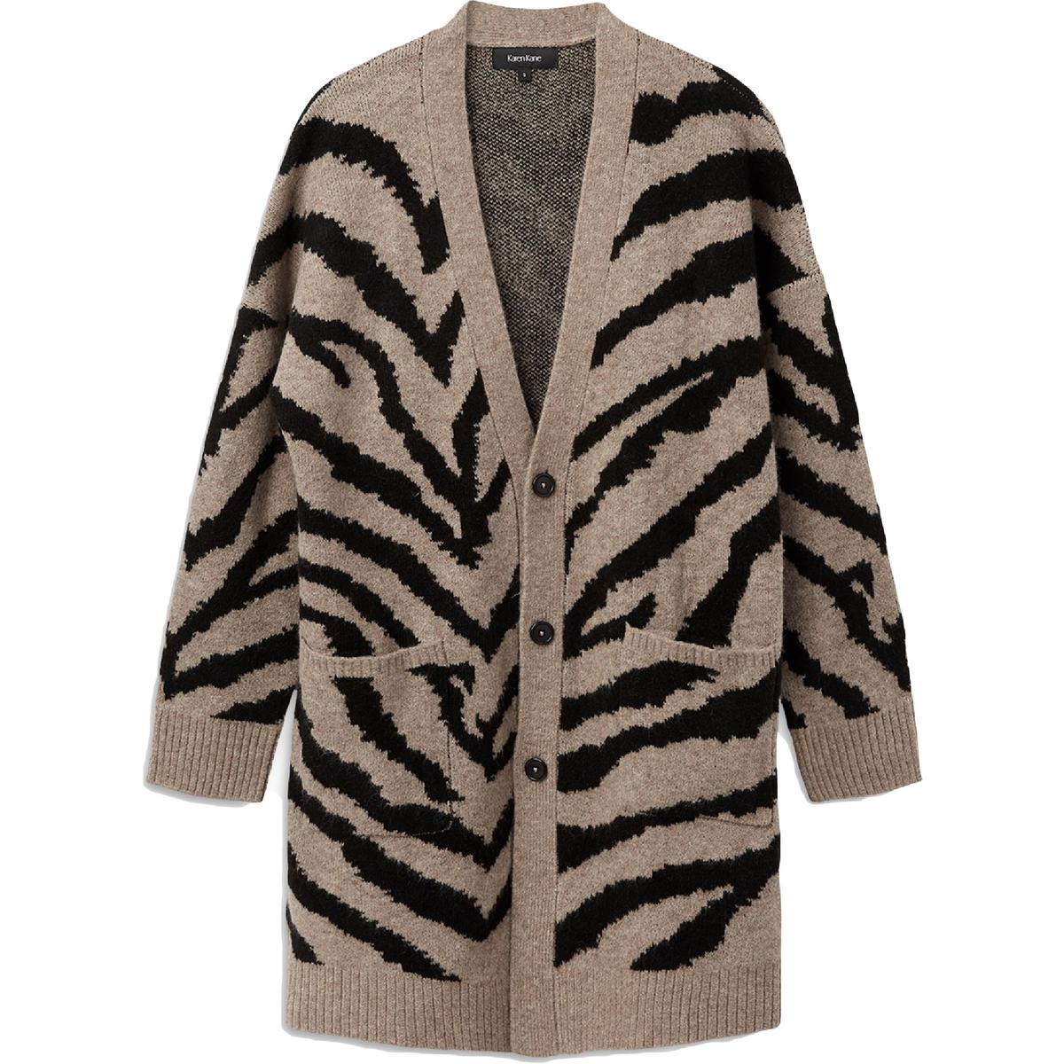 Womens Animal Printed Pattern Cardigan Sweater