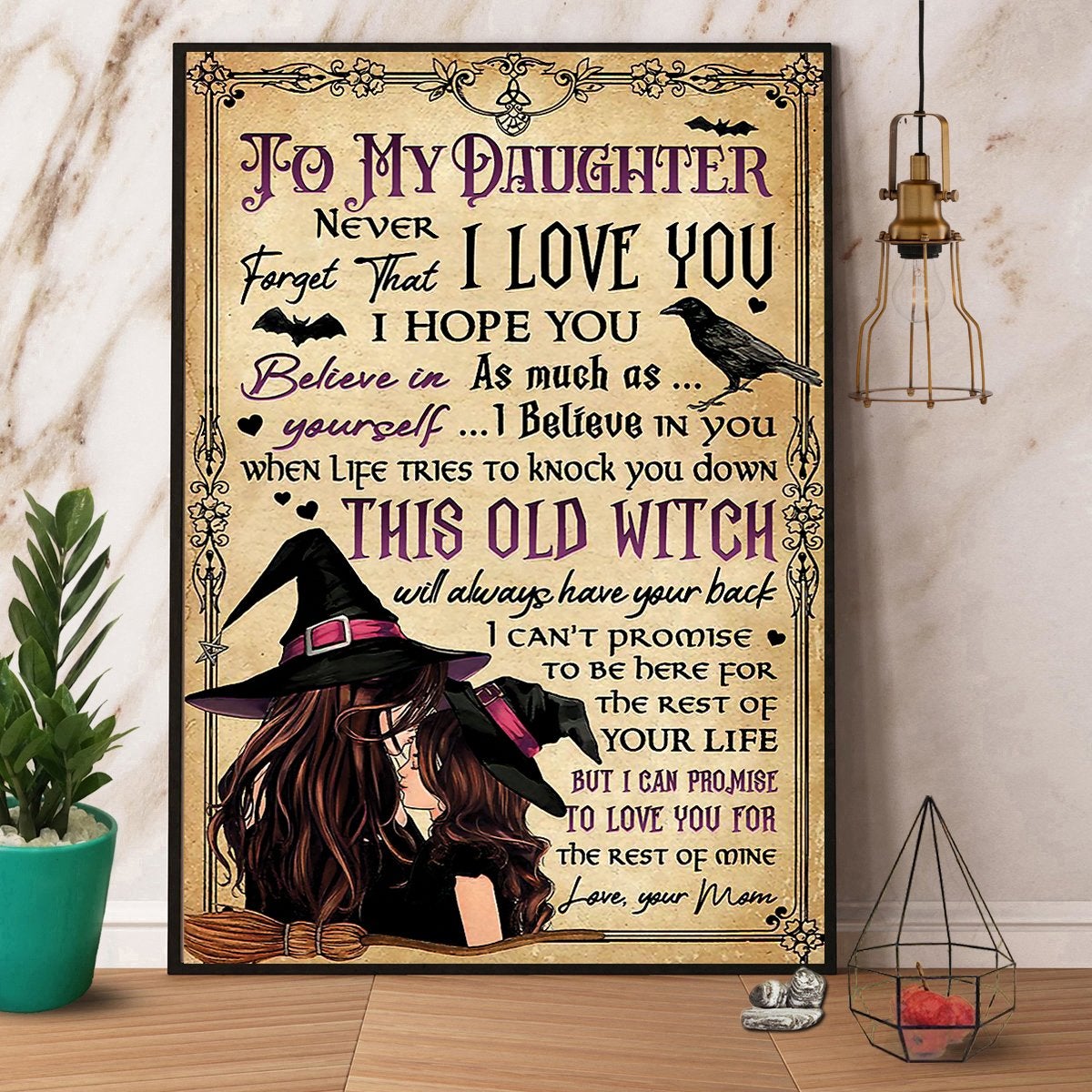 Witch Mom To My Daughter Never Forget That I Love You Halloween Canvas And Poster, Canvas Prints, My Poster Wall, Canvas Wall Art, Wall Decor Visual Art, Halloween Gift, Happy Halloween