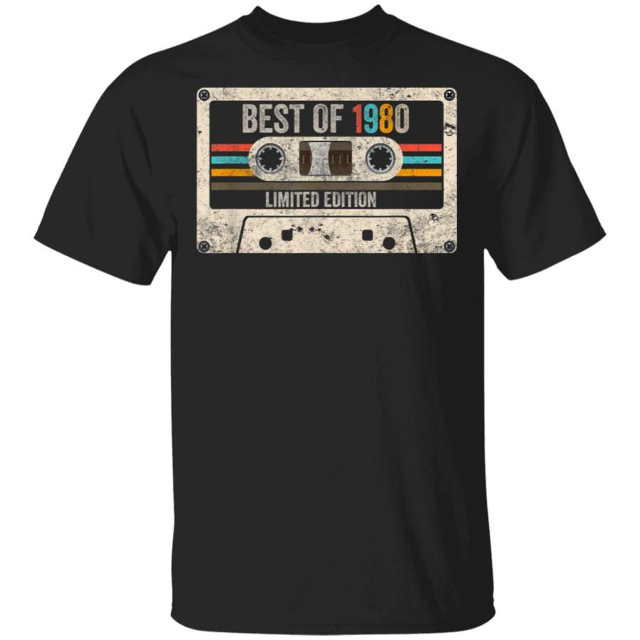 Best Of 1980 Limited Edition Vintage Cassette 40th Birthday TShirt