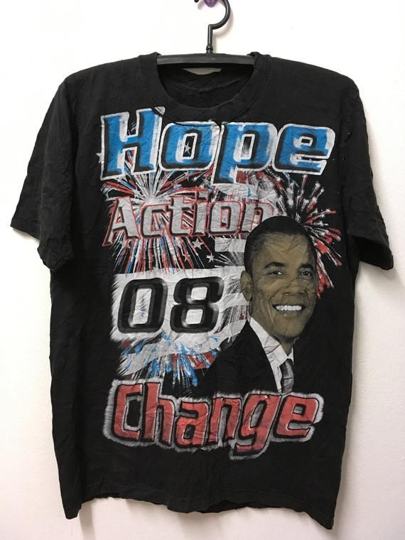 Vintage90S Obama Hope Action Change Rap Shirt 22 5 Shirt