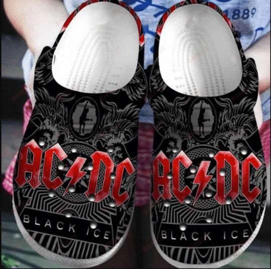 Acdc Rock Band Black Ice Gift For Fan Rubber Crocss Crocband Clogs, Comfy Footwear