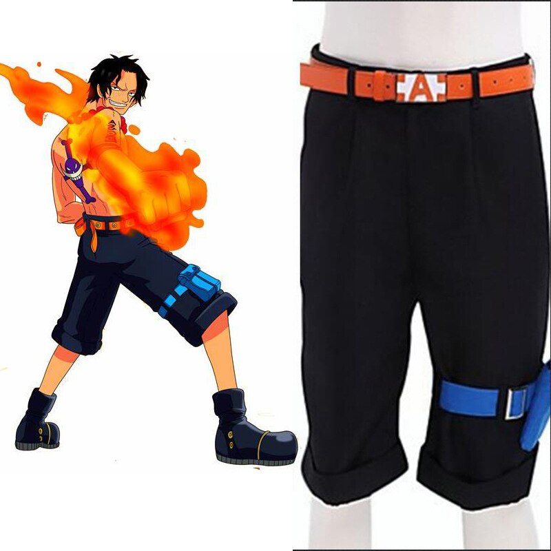 Anime One piece Portgas D Ace Cosplay Costumes Pants Belt Summer Clothing Set For Halloween Party Short Pants alx