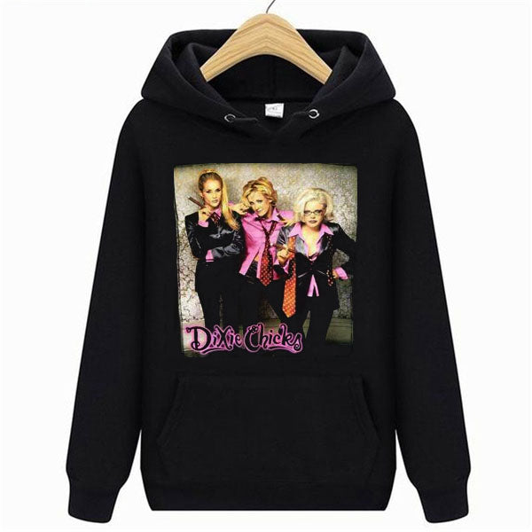 Vintage 90s Dixie Chicks Band Girl Black Men  Hoodie