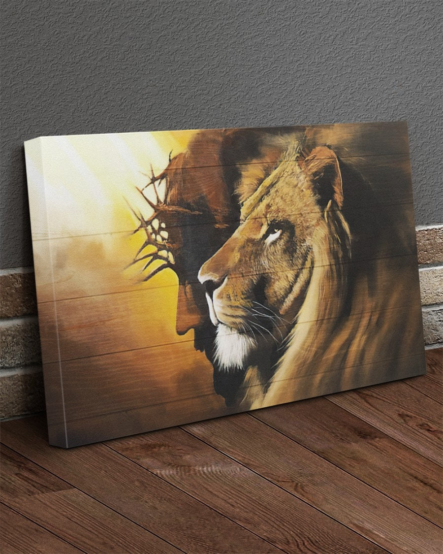 & Canvas | Jesus And Lion Canvas, | God Canvas, Communion Gift | Christian Canvas | Home Decor Canvas, Wall Art