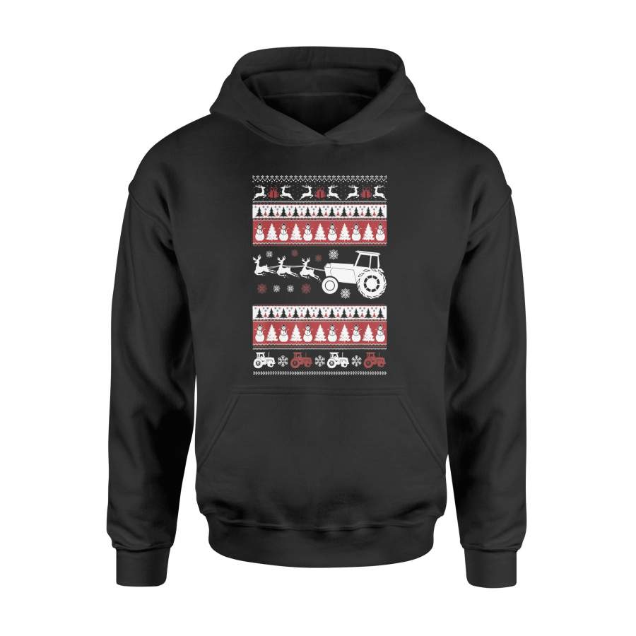 Farming  Farmer Tractor Ugly Christmas Sweater Xmas T-Shirt – Standard Hoodie