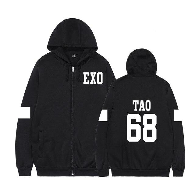 2021 Kpop Exo Hoodie Sweatshirt New Style Clothes Zip-Up Hoodies Women Casual Sweatshirt Tao Chen Suho Sehun Xiumin