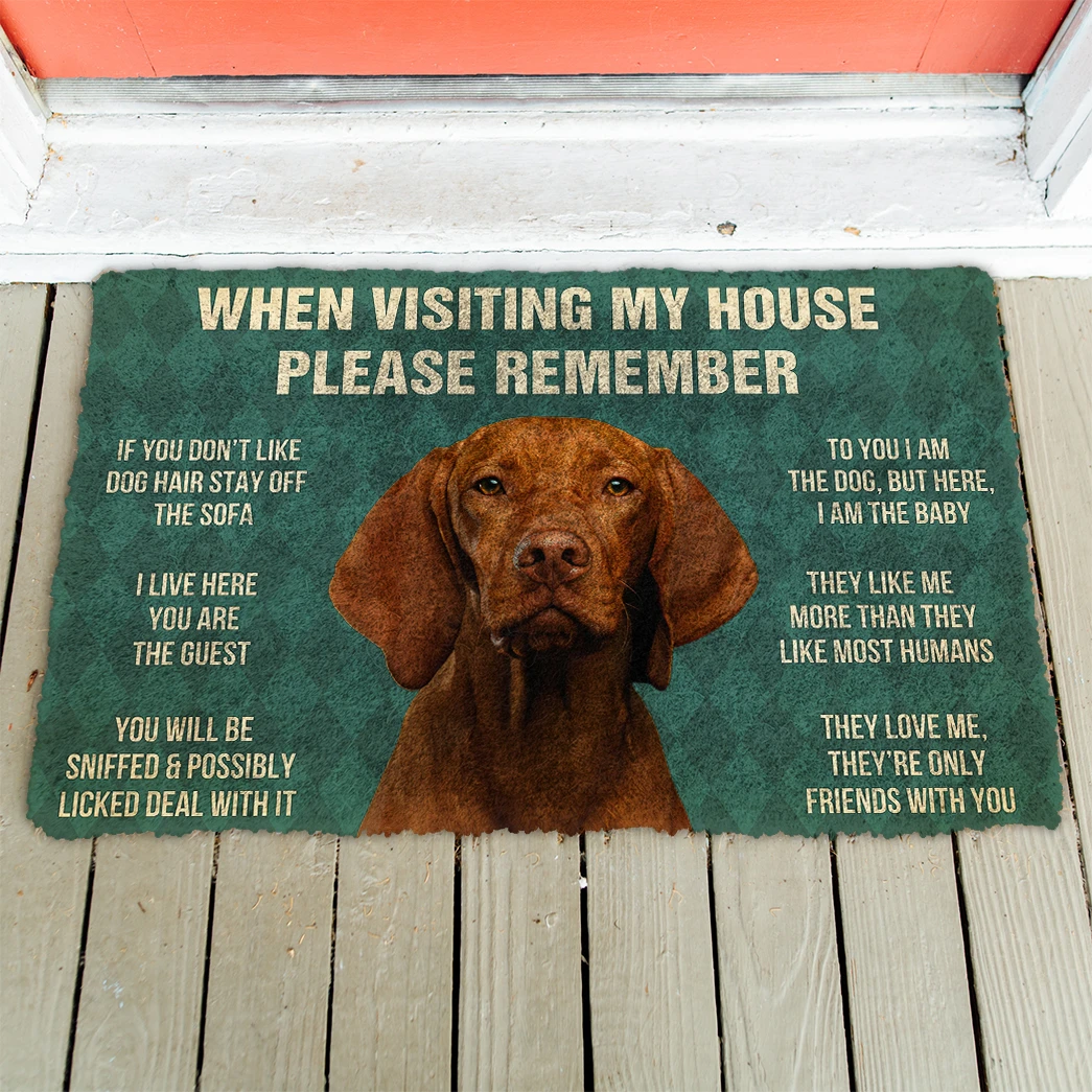 3D Please Remember Vizsla House Rules Custom Doormat