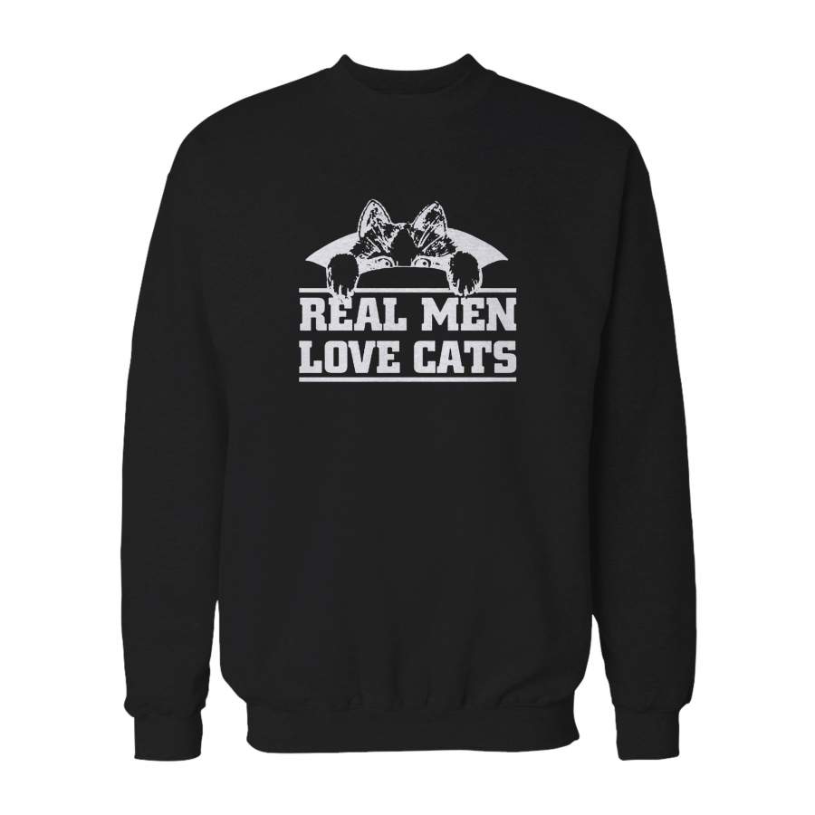 Real Men Love Cats Kitty Cat Pet Animal Art Cute Killercool Graphic Sweatshirt