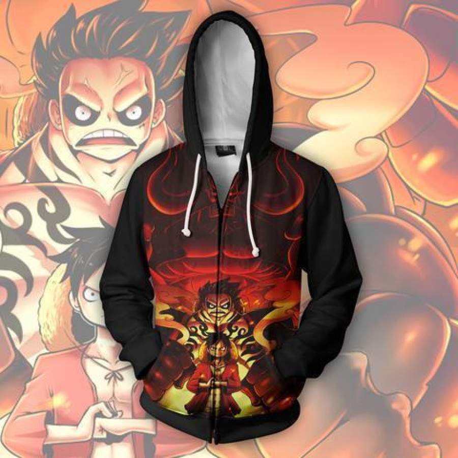 MONKEY D LUFFY GEAR FOURTH 3D ZIP UP HOODIE - ONE PIECE JACKET