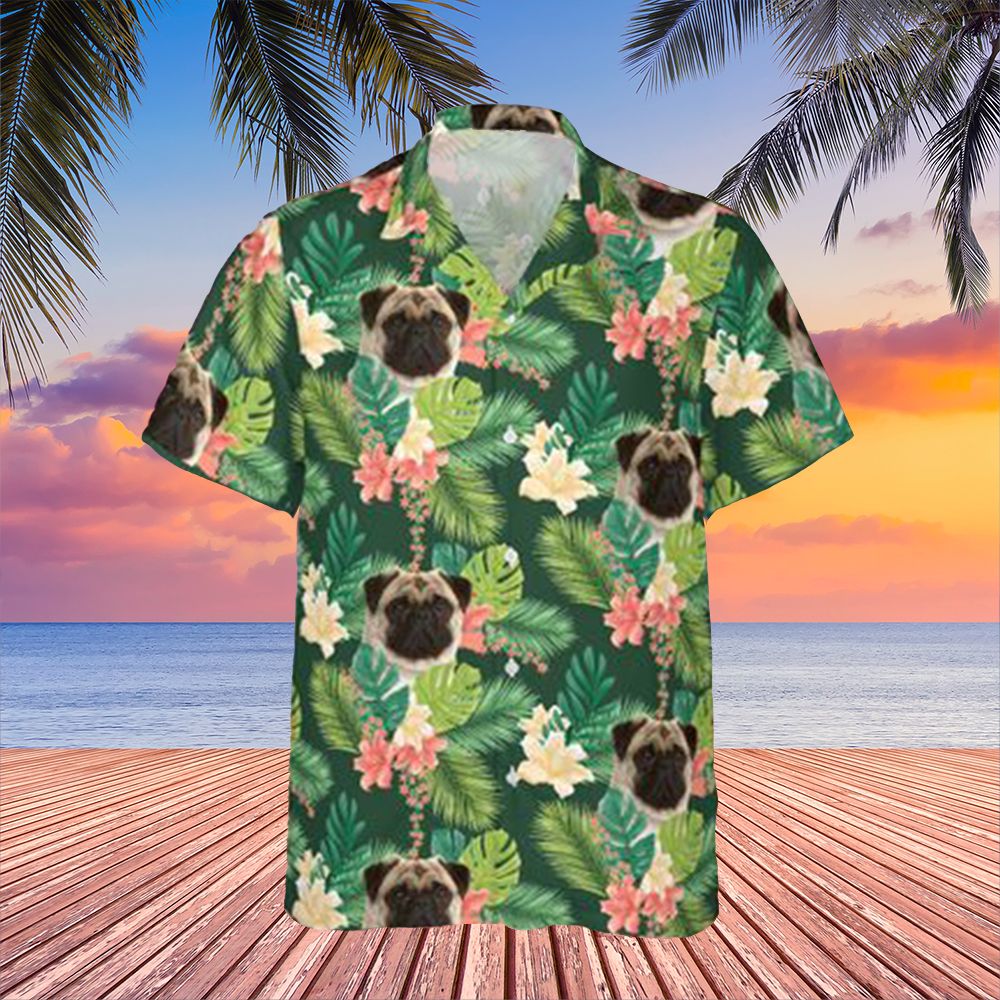 Pug Hawaii Shirt Lily Floral Tropical Ideas For Summer Beach Vacations Ha13822