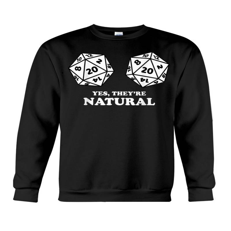 Yes They’re Natural Nerdy D20 Dice Boobs Retro shirt, hoodie, tank top – tml