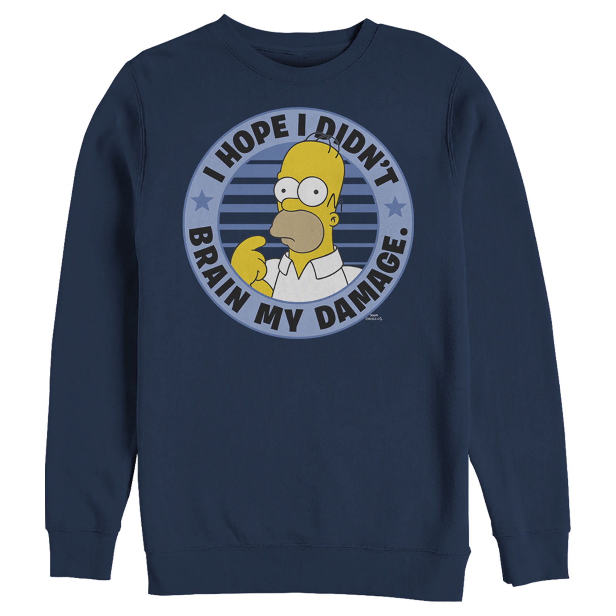 The Simpsons Men’S Brain My Damage  Sweatshirt