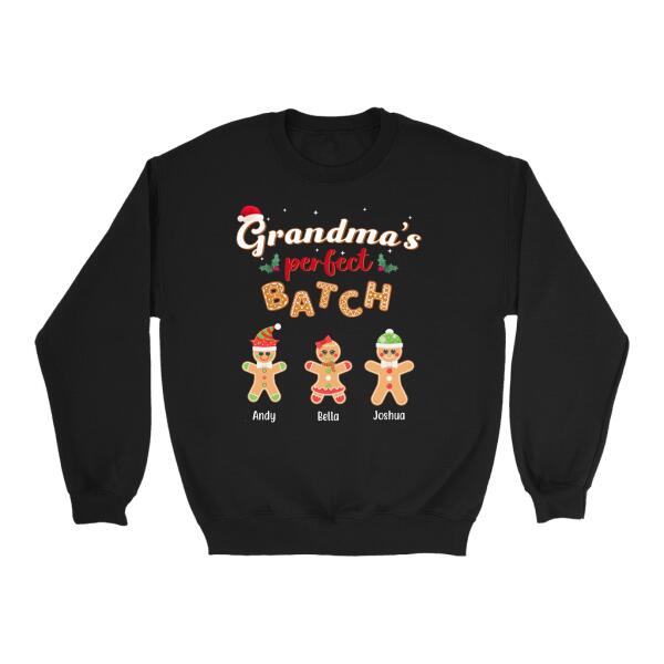 Personalized Shirt, Grandma’S Perfect Batch, Gingerbread Cookies Kids, Christmas Gift For Grandma, Family