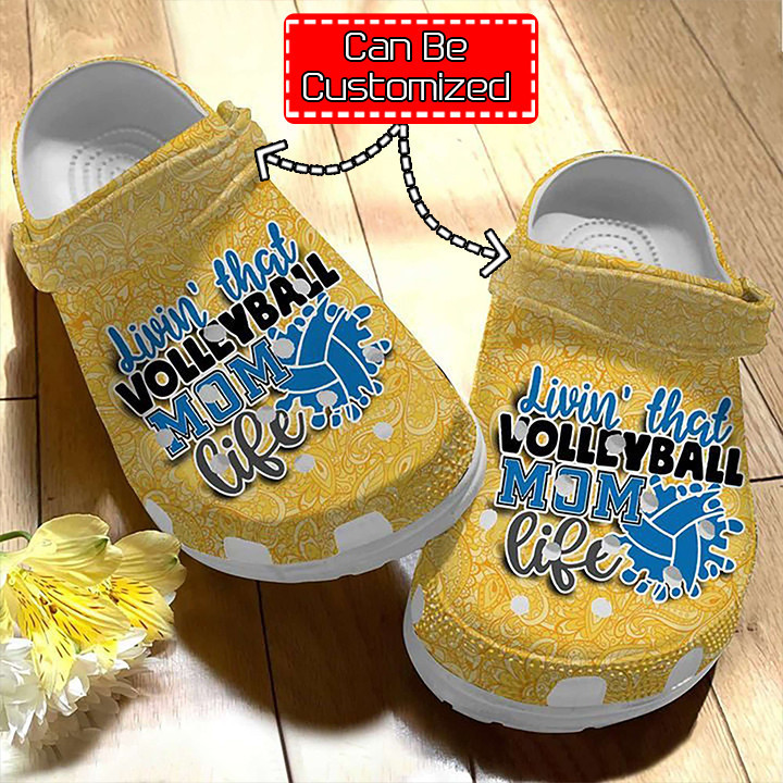 Sport – Volleyball Mom Gold Indian Doodle Ornament clog Shoes For Men And Women