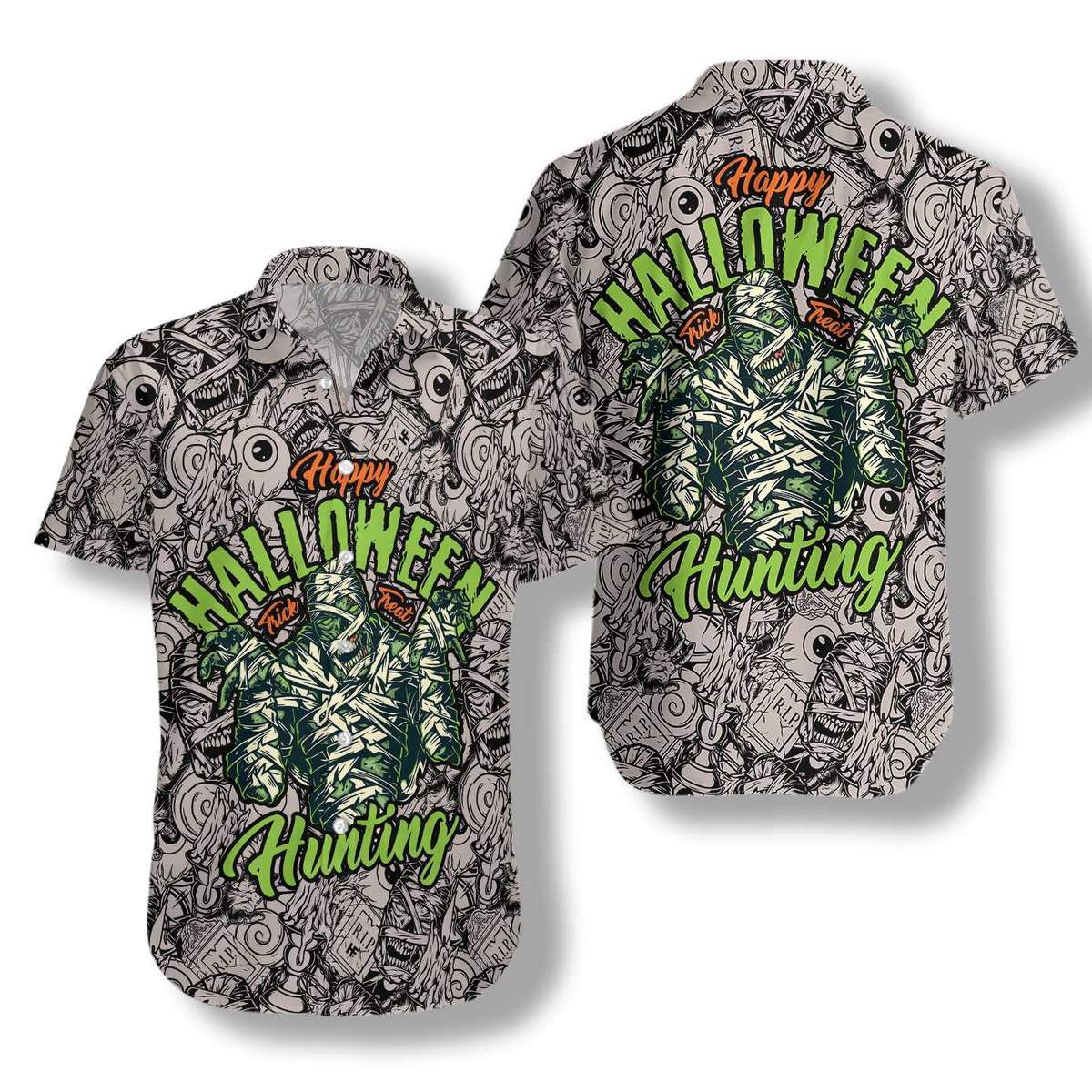 Halloween Vintage Scary Mummy Hawaii Shirt For Men Women Ha8148