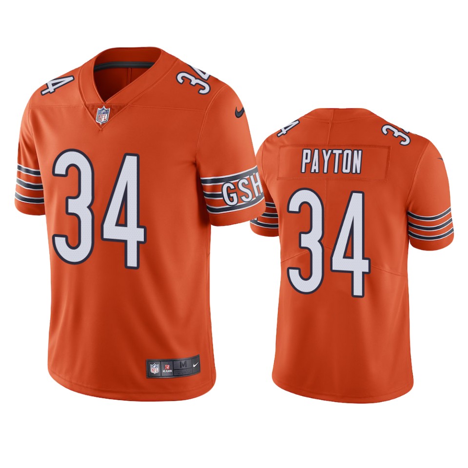 Chicago Bears Walter Payton Orange Vapor Limited Jersey