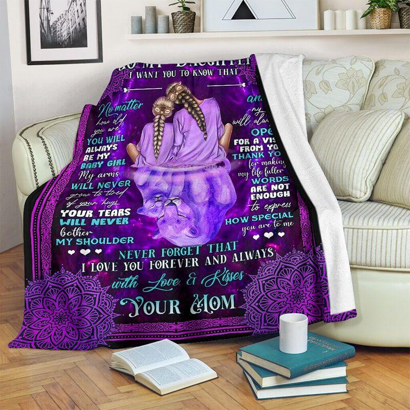 To My Daughter, Purple Lion Cute 3D Printed Blanket