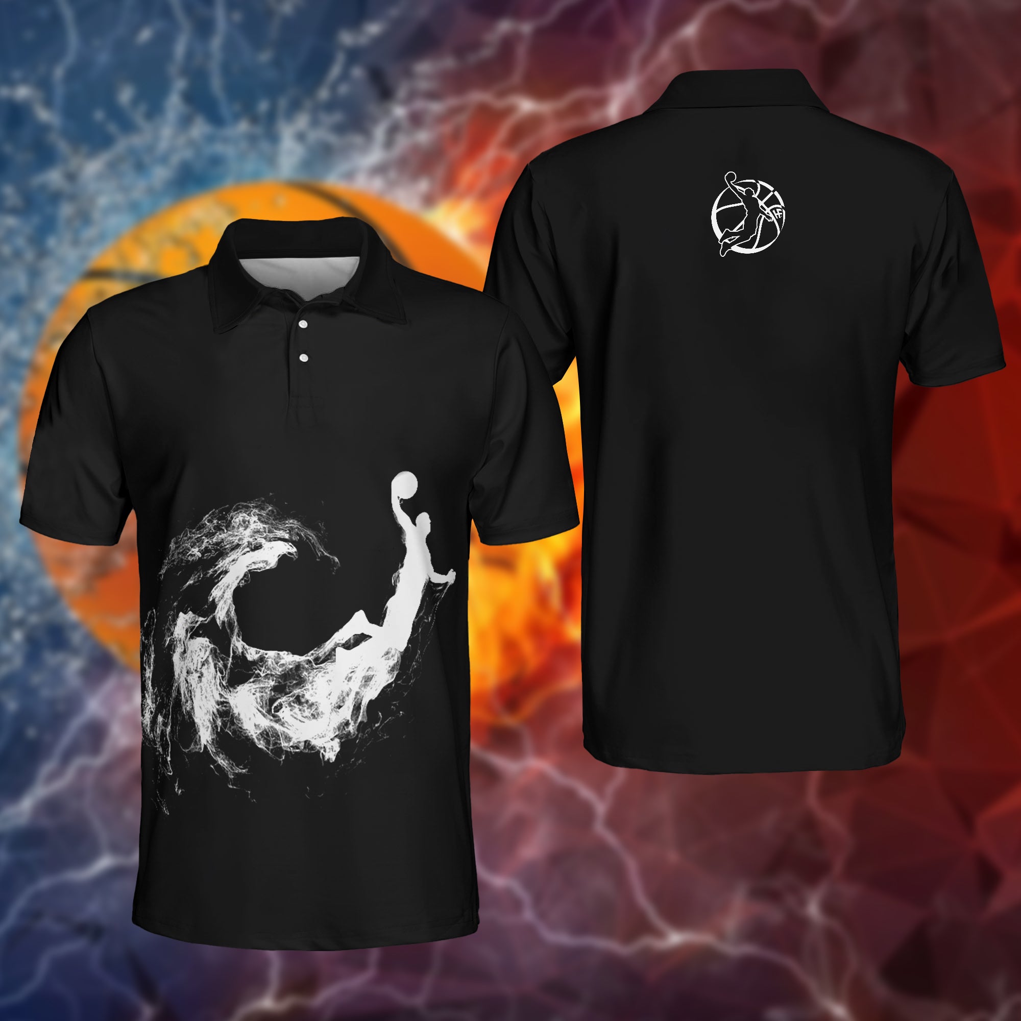 Basketball Black Polo Shirt
