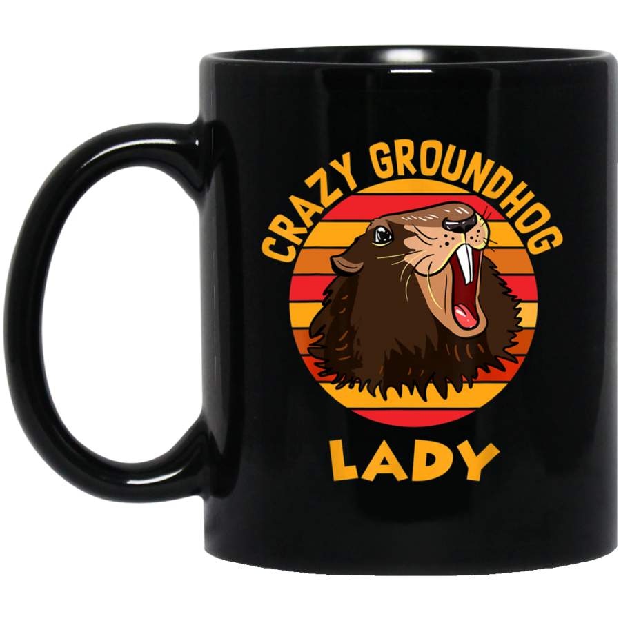 Vintage Crazy Groundhog Day Cute Funny 11 oz Mug