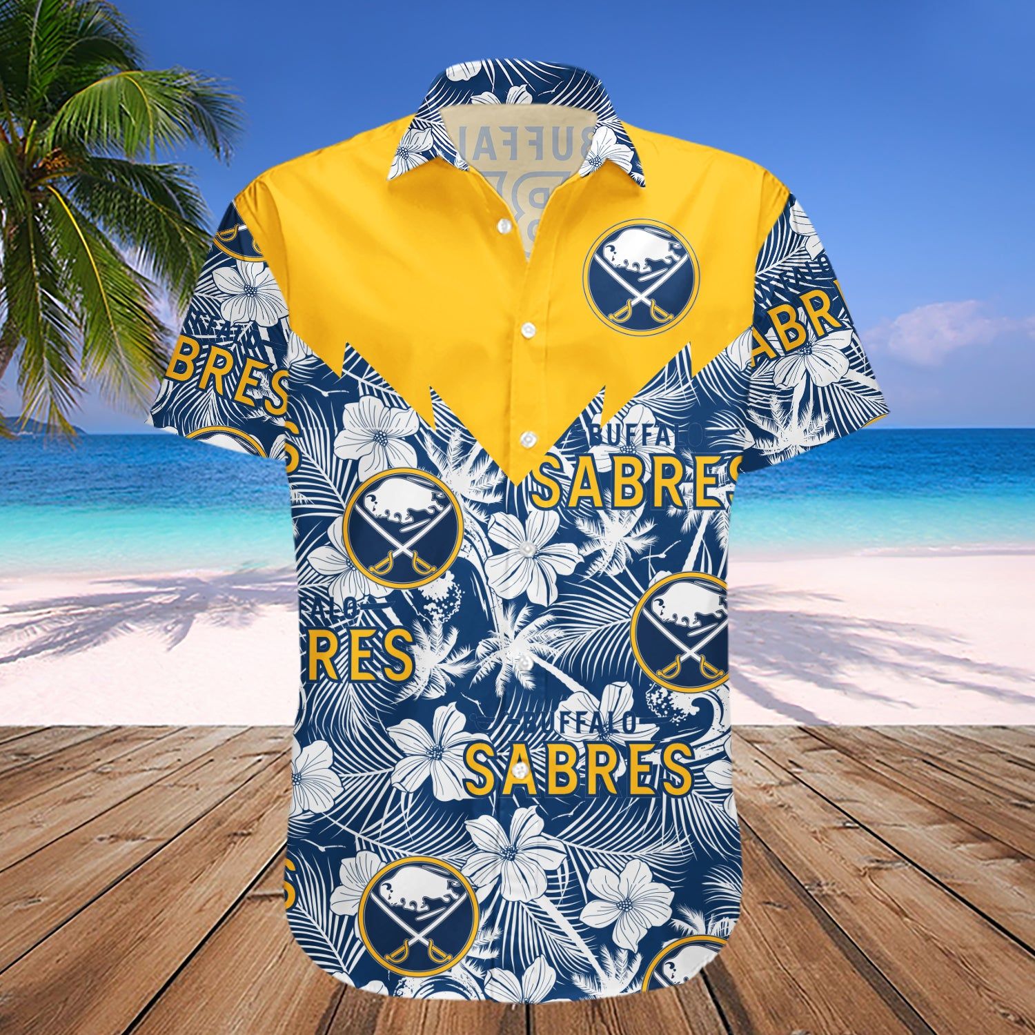 Buffalo Sabres Hawaii Shirt Tropical Seamless- Nhl