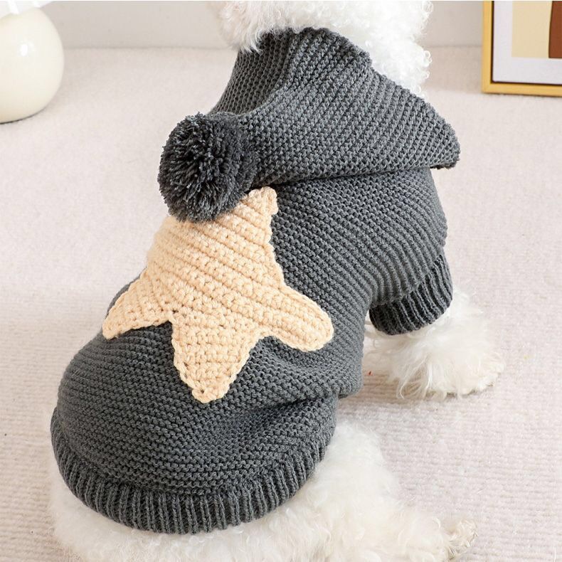 Winter Dog Sweater Cute Knitted Dog Hoodie Warm Dog Knitwear for Puppy Teddy Pomeranian Yorkie Small Dogs Fashion Pet Clothes alx