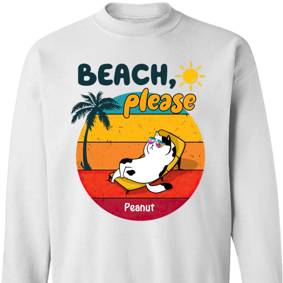 Beach Please Cat Summer Personalized Sweatshirt – Trending Personalized