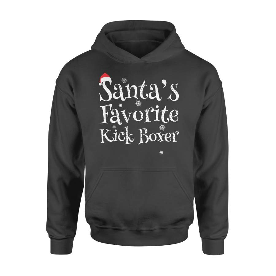 Dngfashion ‘s Santa’s Favorite Kick Boxer- Kick Boxer Shirt – Christmas Tree – Standard Hoodie