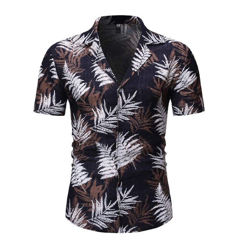 Leaves Black High Quality Unisex Hawaii Shirt For Men And Women Ha78345