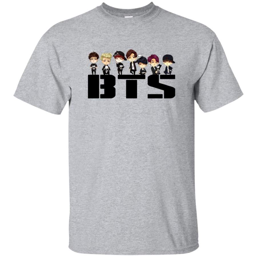 AGR BTS Bangtan Boys BTS CARTOON Mens Cotton T-Shirt