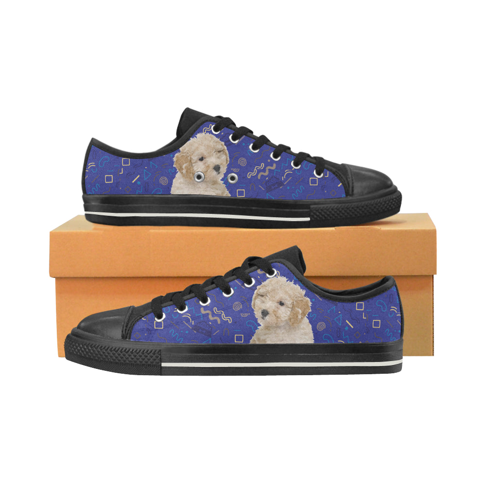 Poochon Dog Black Women’s Classic Canvas Shoes