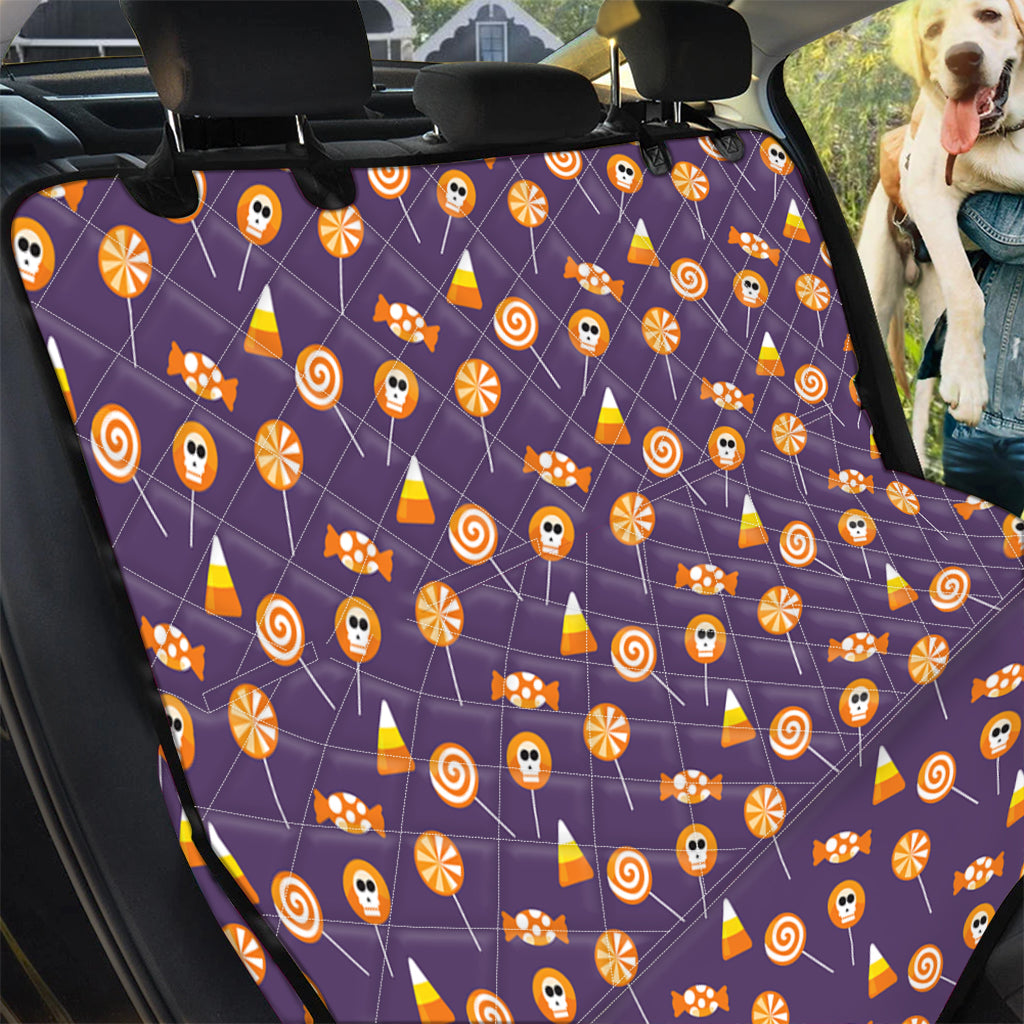 Cute Halloween Candy Pattern Print Pet Car Back Seat Cover